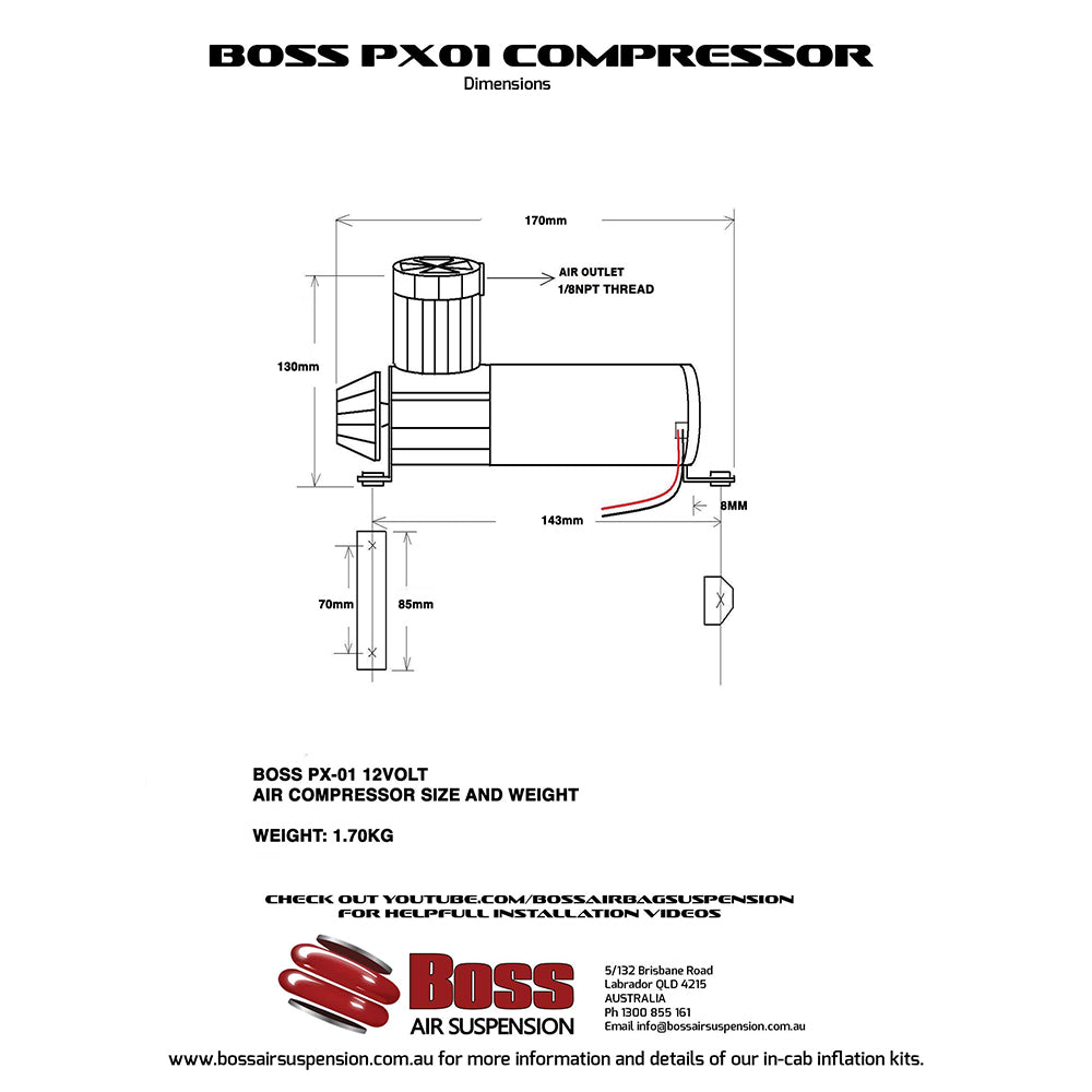 12 Volt Mini Air Compressor PX01: Compact Power, Built with Technically Advanced Construction