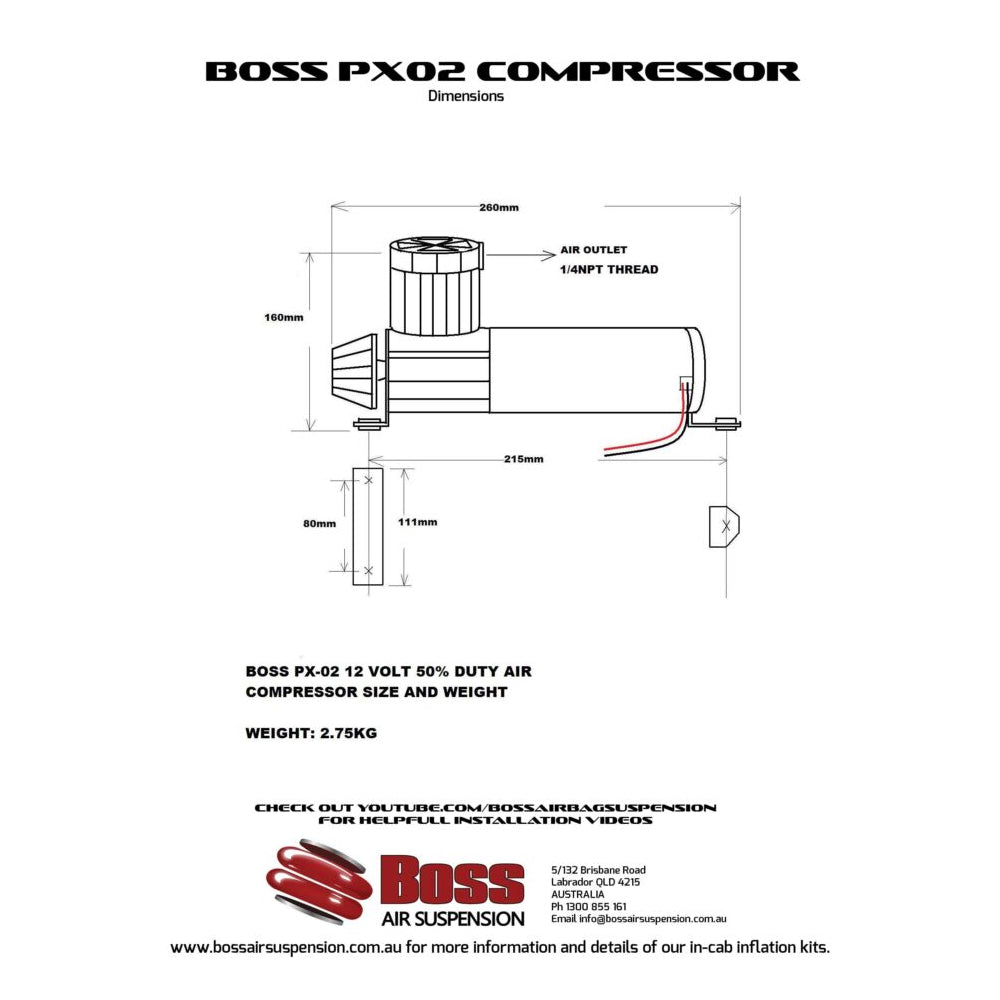 12V PX02 Air Suspension Compressor – High-Performance, Compact, and Durable