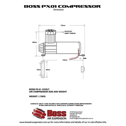 12 Volt Mini Air Compressor PX01 | Compact Power | Air Suspension Syst ...
