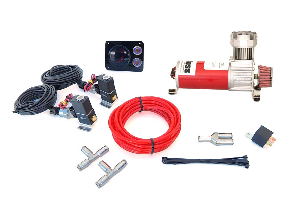 Air Suspension Inflation Kit with PX02 Digital Controller | 2 Button Control System | Easy Manual Airbag Adjustment | Heavy Duty