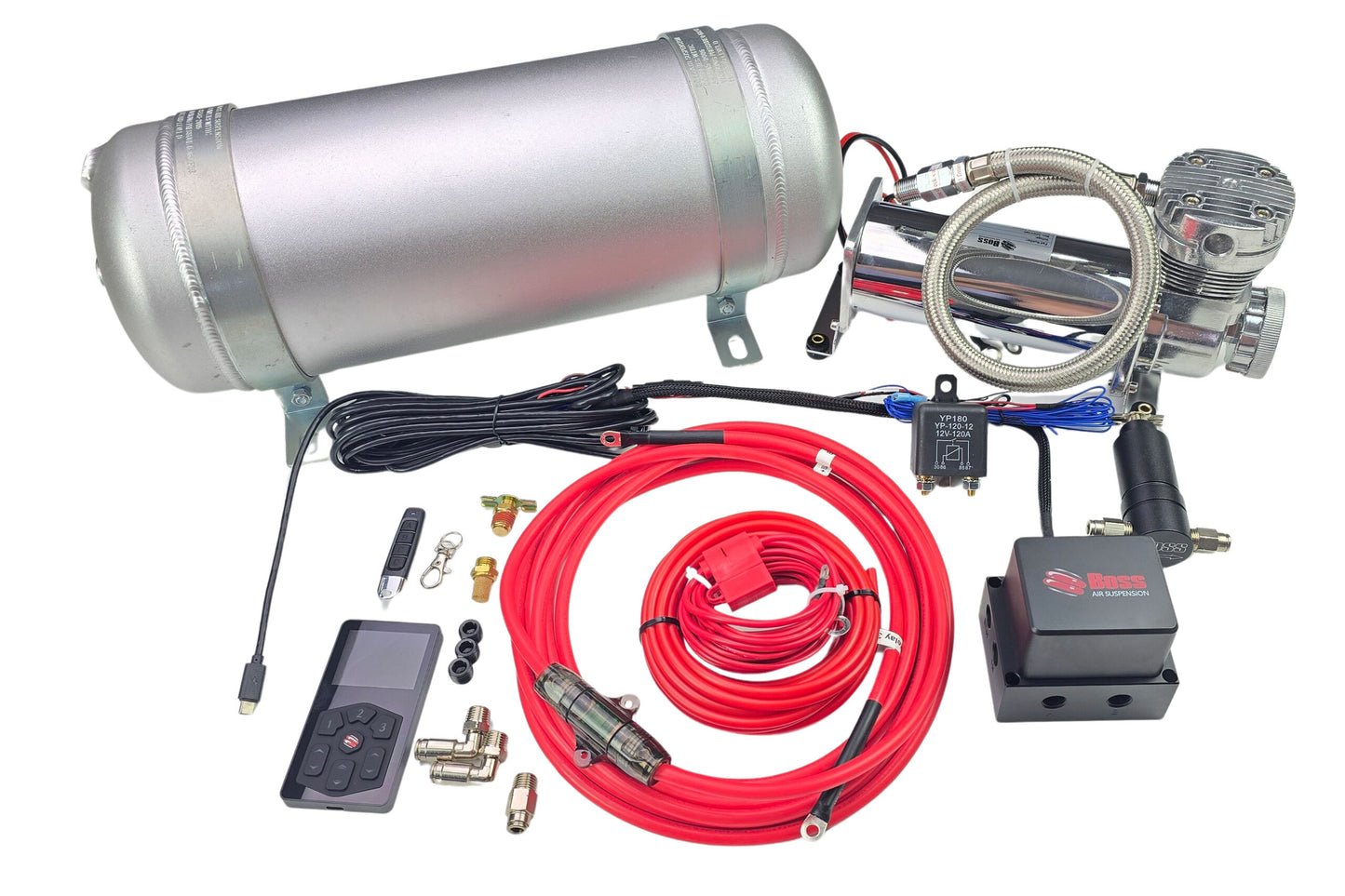 Automatic Rear Airbag Controller Kit with PX06 Compressor & Air Tank | Smart Pressure Control System for Truck Suspension | Heavy Duty | Towing & Load Support
