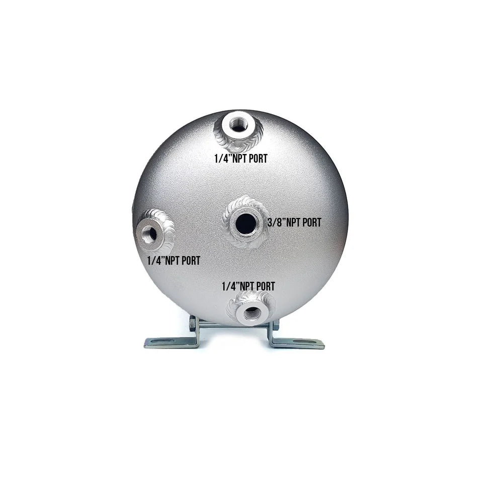5 Gallon Aluminum Air Tank | 5 Port Air Reservoir | Heavy Duty for Air Suspension Systems | Bare (No Fittings)